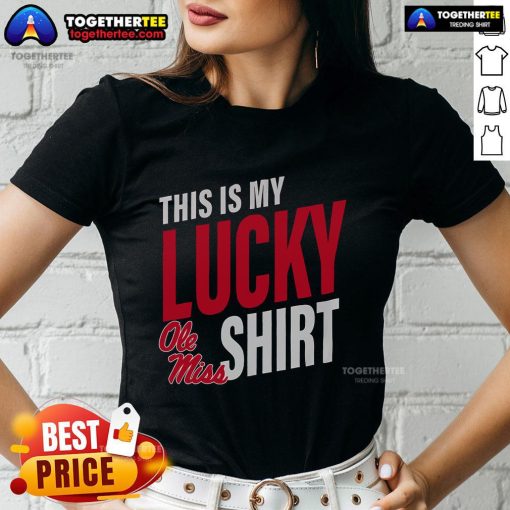 Official Ole Miss Rebels 'This Is My Lucky Ladies Tee' showcasing a stylish design for passionate Rebels fans.