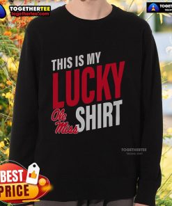 Alt Text: Official Ole Miss Rebels sweatshirt featuring a bold logo, perfect for game day and showing team spirit.