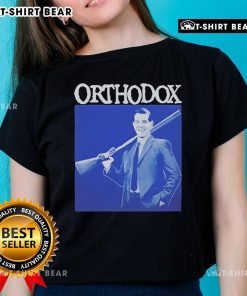 Official Orthodox Straight Edge Shotgun Ladies Tee featuring bold design, perfect for fans of straight edge lifestyle.