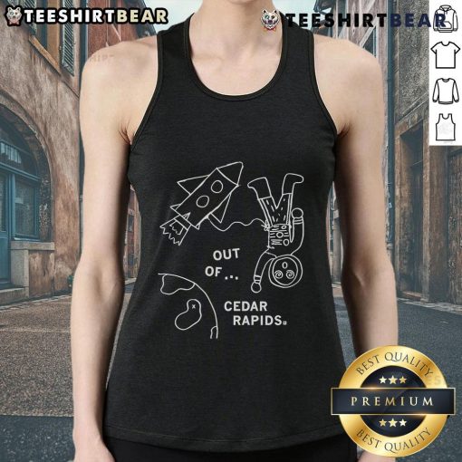 Official Out Of Cedar Rapids tank top featuring a stylish design, perfect for fans of the Cedar Rapids community.