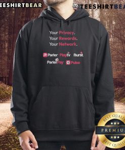Official Parler CPAC vendor hoodie featuring bold logo, ideal for supporters and attendees of the CPAC event.