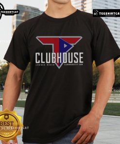 Alt Text: Official Patton Trained Club House Lounge T-Shirt featuring Clubhouse217.com logo, perfect for radio enthusiasts.