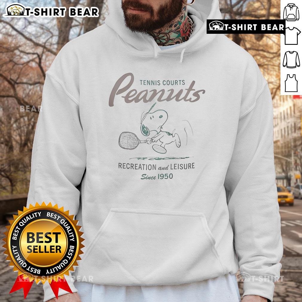 Official Peanuts Tennis Courts Recreation And Leisure Since 1950 Hoodie Official Peanuts Tennis Courts hoodie featuring vintage design, perfect for recreation and leisure since 1950.