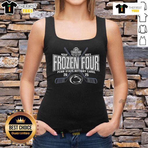 Official Penn State Nittany Lions 2025 NCAA Frozen Four Men's Ice Hockey Tournament tank top, showcasing team spirit.