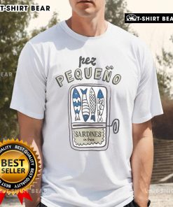 Alt Text: Official Pez Pequeno Sardines In Brine T-Shirt featuring a colorful sardine graphic on a stylish tee.