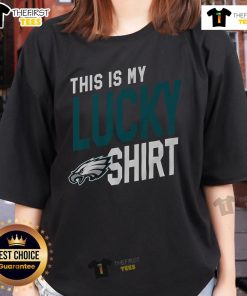 Official Philadelphia Eagles 'This Is My Lucky' ladies tee in green with team logo, perfect for game day or casual wear.