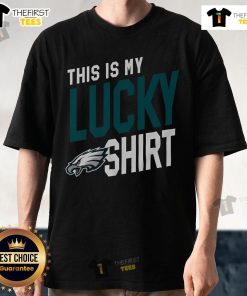 Alt Text: Official Philadelphia Eagles This Is My Lucky T-Shirt featuring team colors and logo, perfect for game day.