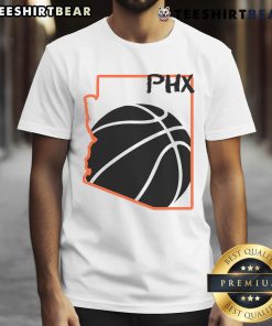 Alt Text: Official Phoenix Phx Basketball Valley T-Shirt featuring a bold design, perfect for fans of Phoenix basketball.