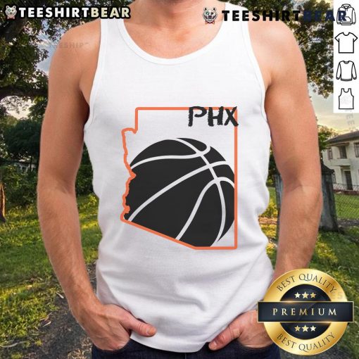 Official Phoenix PHX Basketball Valley Tank Top featuring vibrant team colors and logo for fans and athletes.