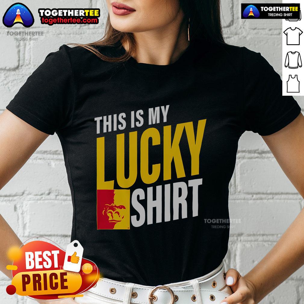 Official Pittsburg State Gorillas This Is My Lucky Ladies Tee Alt Text: Official Pittsburg State Gorillas This Is My Lucky ladies tee showcasing school pride and stylish design.
