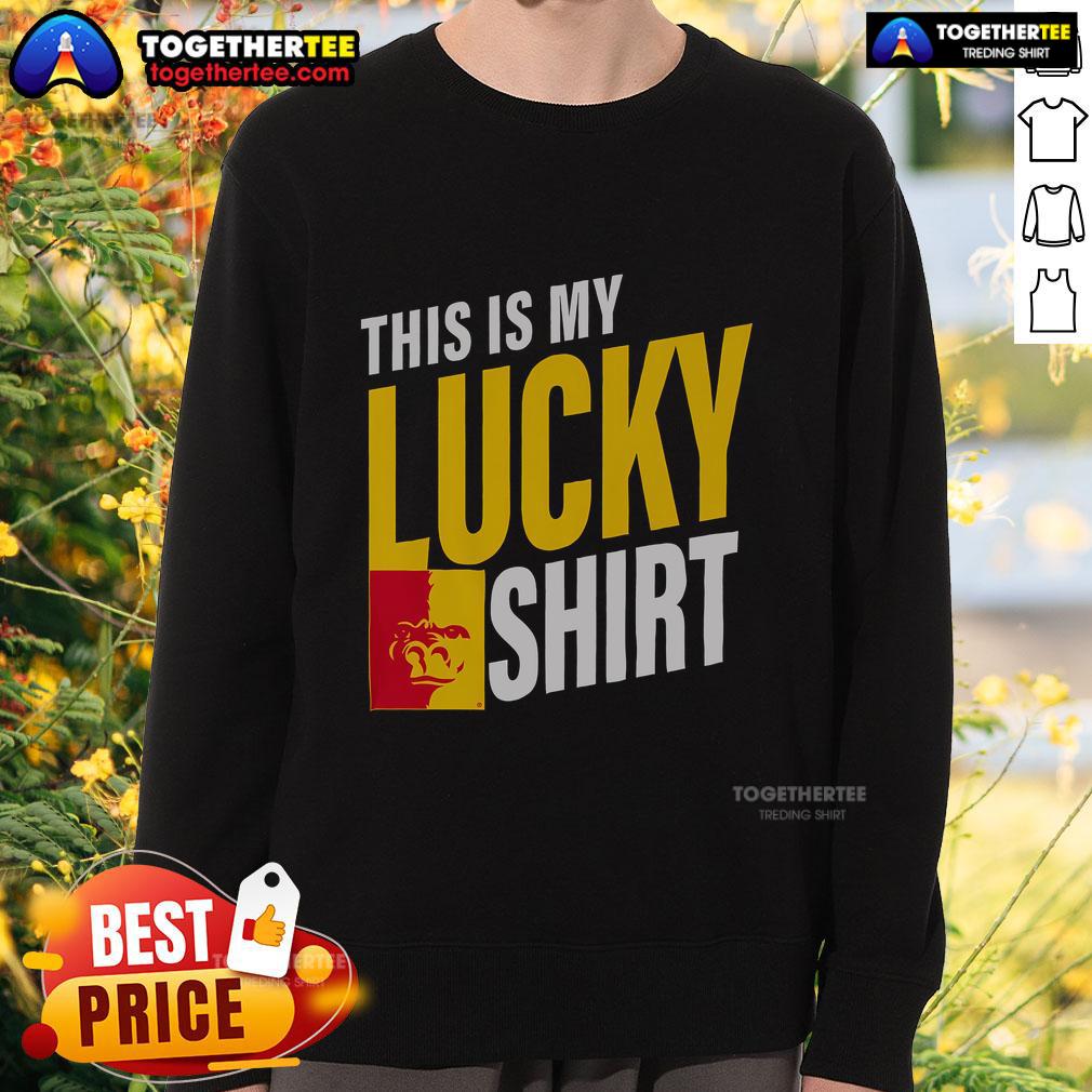 Official Pittsburg State Gorillas This Is My Lucky Sweatshirt Alt Text: Official Pittsburg State Gorillas sweatshirt, showcasing school spirit and luck for fans and students.