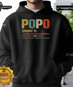 Retro vintage hoodie with 'Official Popo' design, a cool term for grandfather, showcasing a unique and stylish look.