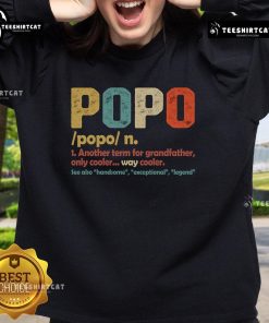 Retro vintage sweatshirt saying 'Official Popo' - a cool term for grandfather, perfect for casual wear and gifting.