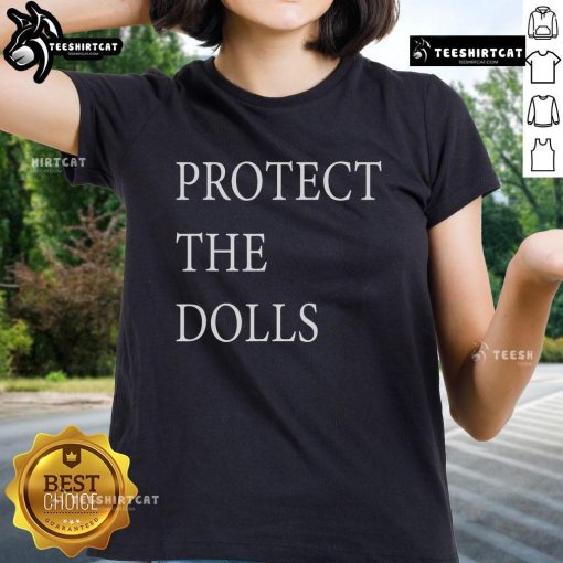 Official Protect The Dolls Ladies Tee featuring stylish design for fans, perfect for casual wear and doll enthusiasts.
