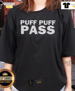 Official Puff Puff Pass Ladies Tee featuring a stylish design for cannabis enthusiasts, perfect for casual wear.
