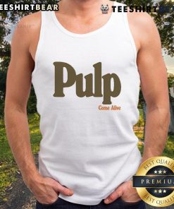 Official Pulp Come Alive logo tank top featuring vibrant design, perfect for fans of the iconic band and summer fashion.
