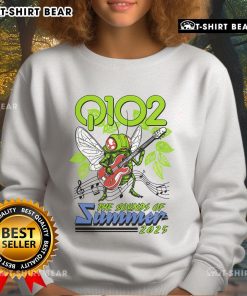 Alt Text: Q102 Sounds of Summer Cicadas 2025 sweatshirt featuring vibrant design perfect for summer music fans.