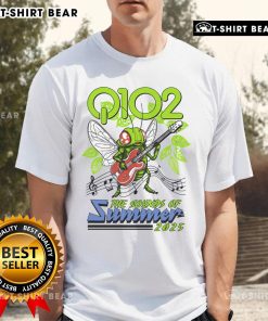 Alt Text: Official Q102 Sounds of Summer Cicadas 2025 T-Shirt featuring vibrant cicada graphics and summer-themed design.