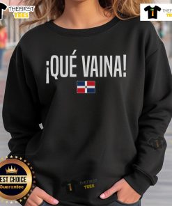 Official Que Vaina Dominican Republic sweatshirt featuring vibrant Dominican slang design, perfect for cultural pride.