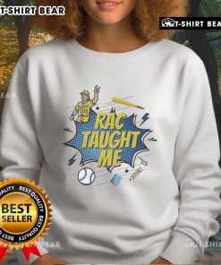 Alt Text: Official RAC Taught Me Bucketlist Tour 2025 sweatshirt featuring bold graphics and comfortable design for fans.
