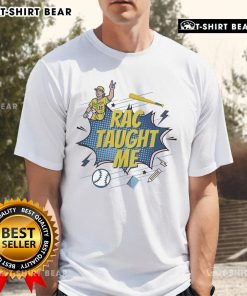 Alt Text: Official Rac Taught Me Bucketlist Tour 2025 T-Shirt featuring a vibrant design and tour dates for fans.