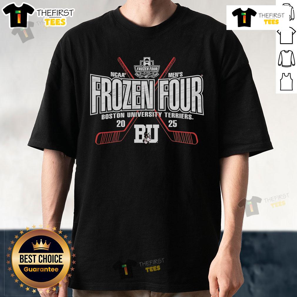 Official Red Boston Terriers 2025 NCAA Frozen Four Men's Ice Hockey Tournament T-Shirt Official Red Boston Terriers 2025 NCAA Frozen Four Men's Ice Hockey Tournament T-shirt design featuring team logo.