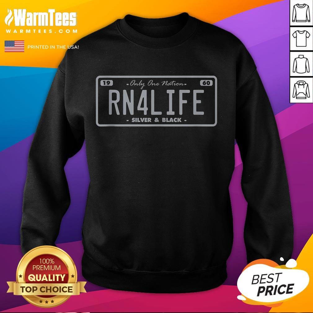 Official Rn4Life Only One Nation Silver & Black 1960 Sweatshirt Alt Text: Official RN4LIFE Only One Nation sweatshirt in silver and black, featuring a classic 1960 design for stylish comfort.