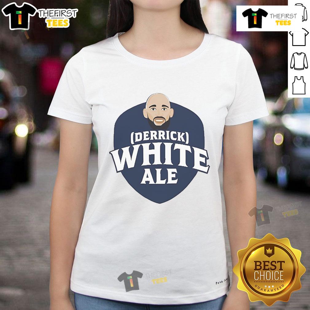 Official Samuel Adams X Derrick White Ladies Tee Alt Text: Official Samuel Adams x Derrick White ladies tee featuring a stylish design for basketball fans and fashion lovers alike.