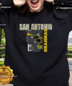 Official San Antonio Brahmas helmet frame sweatshirt showcasing team pride and style in a comfortable design.