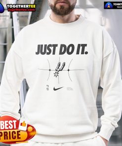 Alt Text: Official San Antonio Spurs Just Do It sweatshirt featuring team's logo and stylish design for fans.