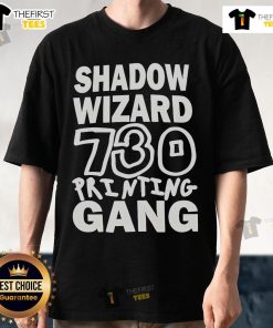 Alt Text: Official Shadow Wizard 730 Printing Gang T-Shirt featuring bold graphics and a stylish design for fans.