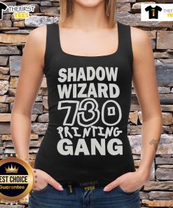 Official Shadow Wizard 730 Printing Gang Tank Top featuring bold graphics and a stylish design for casual wear.