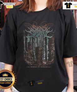 Official Signs of the Swarm Tower of Goresos Ladies Tee showcasing a stylish design for fans of the series.