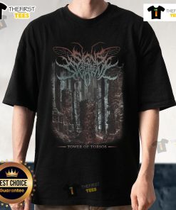 Official Signs Of The Swarm Tower Of Goresos T-Shirt featuring unique graphic design and vibrant colors for fans.