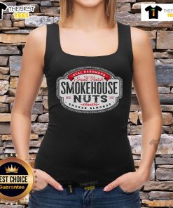 Official Smokehouse Nuts Smoked Almonds tank top featuring a stylish design for nut lovers and snack enthusiasts.