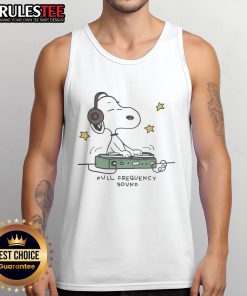 Official Snoopy DJ Full Frequency Sound Tank Top featuring a playful Snoopy graphic for music lovers and fans.
