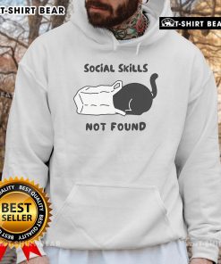 Official Social Skills Not Found Cat Hoodie featuring a playful cat graphic, perfect for cat lovers and quirky fashion.