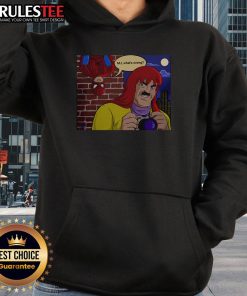 Alt Text: Official Spider-Man MJ hoodie featuring Jameson's disguise, perfect for fans of Marvel comics and superhero apparel.