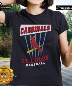 Official St. Louis Cardinals baseball starter ladies tee featuring team logo and stylish design, perfect for fans.