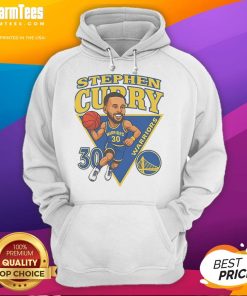 Official Steph Curry 30 Golden State Warriors 2025 NBA Playoffs hoodie featuring team colors and logo.
