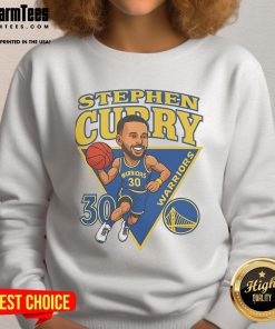 Official Steph Curry 30 Golden State Warriors 2025 NBA Playoffs sweatshirt in navy, showcasing team pride and style.