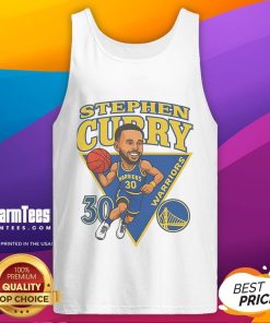 Alt Text: Official Steph Curry 30 Golden State Warriors tank top for the 2025 NBA Playoffs, showcasing team pride and style.