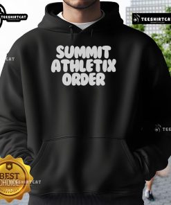 Official Summit Athletix Order Hoodie in navy, featuring logo and cozy design for athletes and fitness enthusiasts.