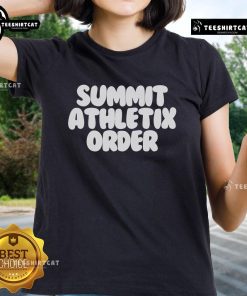 Alt Text: Official Summit Athletix Order Ladies Tee, stylish and comfortable women's t-shirt for activewear enthusiasts.