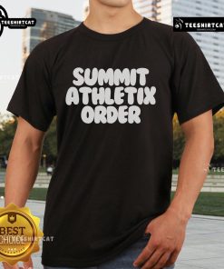 Alt Text: Official Summit Athletix Order T-Shirt featuring vibrant design and comfortable fit, perfect for athletes and fans.
