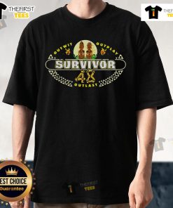 Official Survivor 48 Outwit Outplay Outlast T-Shirt featuring vibrant graphics and a comfortable fit for fans of the show.