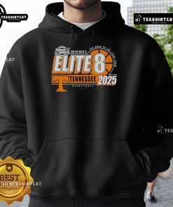Official Tennessee Volunteers Elite 8 2025 Men's Basketball Hoodie in vibrant orange with team logo and stylish design.