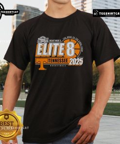 Official Tennessee Volunteers Elite 8 2025 Men's Basketball T-Shirt featuring team colors and logo, perfect for fans.
