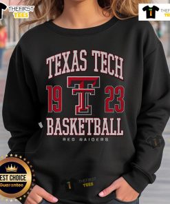 Official Texas Tech Red Raiders basketball sweatshirt featuring team logo and vibrant colors, perfect for fans.
