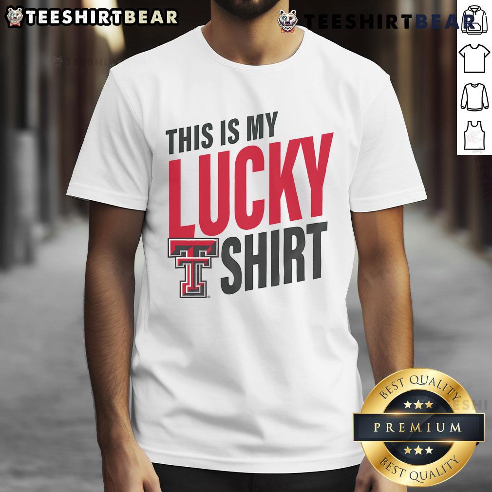 Official Texas Tech Red Raiders This Is My Lucky T Shirt Alt Text: Official Texas Tech Red Raiders This Is My Lucky T-Shirt featuring bold graphics and team colors for fans.